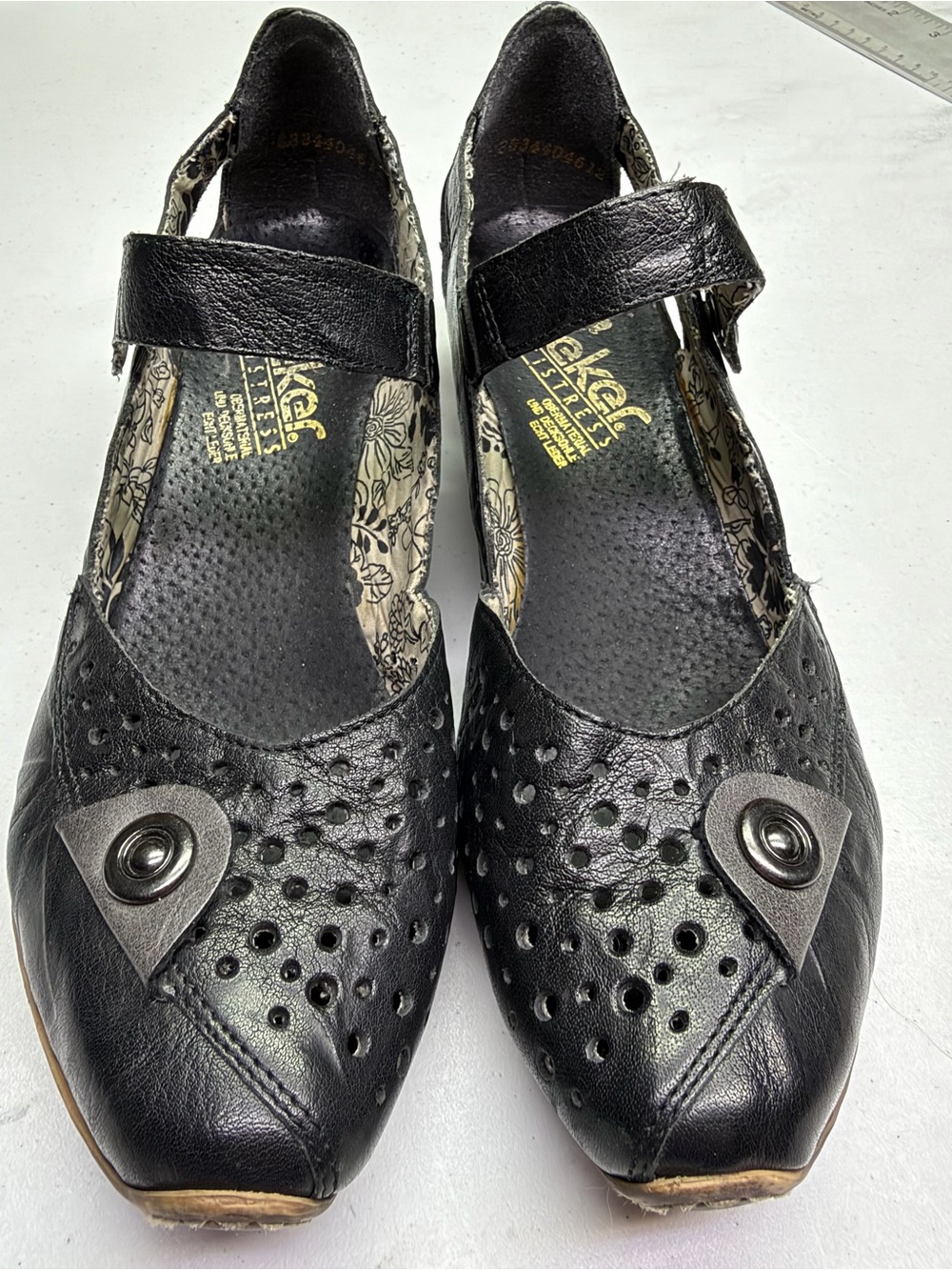 Rieker Antistress BLK Leather Maryjanes Size 40 / US 9–9.5 Fall Sale